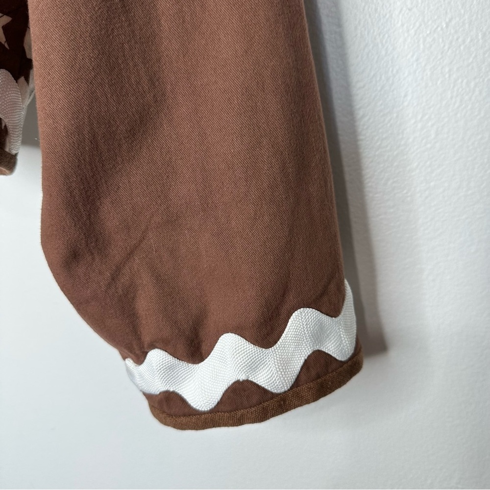 Quilted Patchwork Jacket‎ Brown White Medium Oversized - Picture 4 of 7